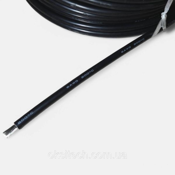 Провід силіконовий 6 AWG 16&nbsp;кв.м&nbsp;(3200х0,08) 1 м Чорний 2831297146 фото