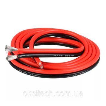 Провід в силіконовій ізоляції 2x12AWG GB,чорний+червоний ,3,5 мм&sup2;, 1 м, 2896276786 фото