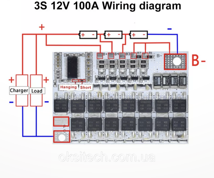 BMS 3S 4S 5S 100A Контролер заряду розряду Li-ion батарей, балансування 1799960349 фото